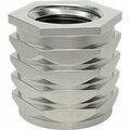 Bsc Preferred 18-8 Stainless Steel Twist-Resistant Hex-Shaped Inserts for Plastics 10-32 Thread Size, 25PK 92398A115